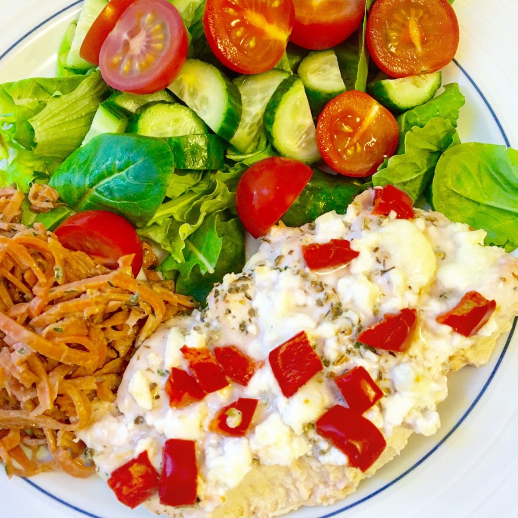 Easy Baked Feta Chicken Recipe WIAW Sprint 2 The Table   This Greek Inspired Baked Feta Chicken Dish Is Prepped In Just 10 Mins 1024x1024 