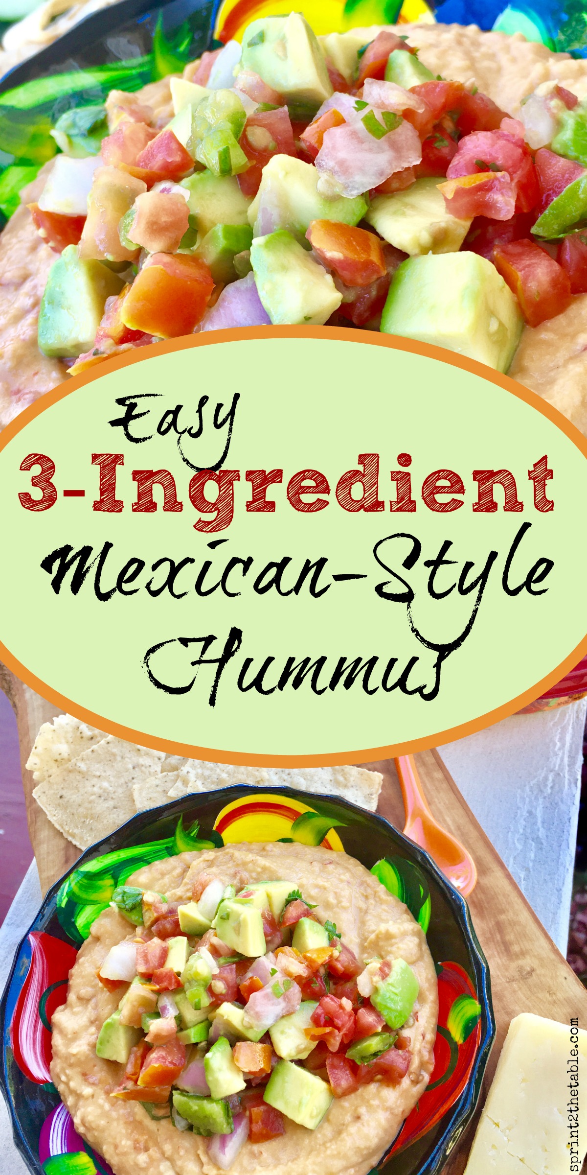 Easy 3-Ingredient Mexican-Style Hummus | Sprint 2 the Table